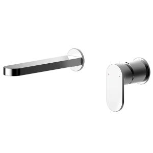 Nuie Binsey Wall Mounted 2 Tap Hole Basin Mixer - Chrome
