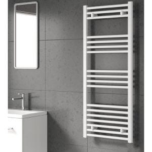 Reina Capo Electric Towel Radiator with Chrome On / Off Touch Thermostatic Element 400mm x 800mm - White