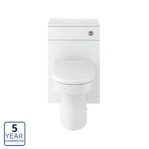 Serene Swansea 500mm WC Unit & BTW Toilet Pack - White Gloss