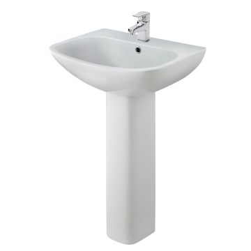 Nuie Ava 545mm 1 Tap Hole Basin & Pedestal