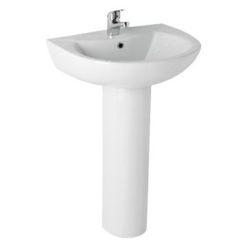 Roma Vital 500mm 1 Tap Hole Basin and Pedestal