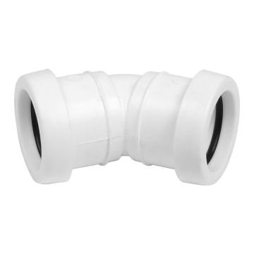 White 32mm Pushfit Waste 135 Degree Bend
