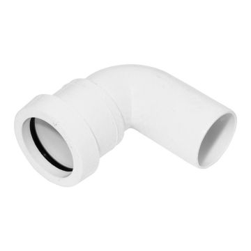 White 32mm Pushfit Waste 90 Degree Street Elbow
