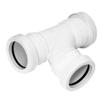 White 32mm Pushfit Waste 90 Degree Tee
