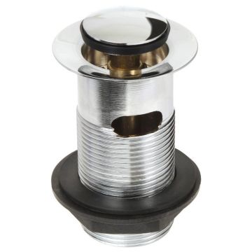 Slotted Push Button Basin Waste with Centre Plug