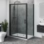 Aqua i 6 Black Single Sliding Shower Door 1700mm x 1900mm High