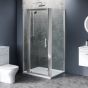 900mm x 760mm Pivot Door Shower Enclosure and Shower Tray
