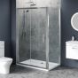 1500mm x 700mm Single Sliding Door Shower Enclosure and Shower Tray
