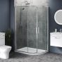 1100mm x 700mm Double Door Offset Quadrant Shower Enclosure and Shower Tray