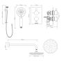 Aqualisa AQ Round Two Outlet Thermostatic Shower Mixer with Fixed Head & Sliding Rail Kit - Chrome