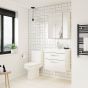 Nuie Athena 800mm 2 Drawer Floor Standing Cabinet & Minimalist Basin - Gloss White