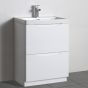 Copenhagen 600mm Freestanding Vanity Unit & Polymarble Basin - White