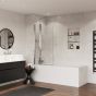 Coram 800mm Compact Curved Bathscreen with panel - Chrome