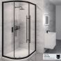 Eastbrook Vantage 2000 Offset Quadrant Shower Enclosure 900mm x 760mm - Matt Black