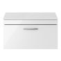 Nuie Athena 800mm Wall Hung Cabinet And Worktop - Gloss White