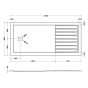 Hudson Reed Rectangular Walk-In Shower Tray 1700mm x 800mm - Slate Grey