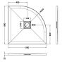 Hudson Reed Slimline Quadrant Shower Tray 800mm x 800mm - Grey Slate