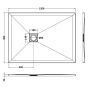 Hudson Reed Slimline Rectangular Shower Tray 1200mm x 900mm - White Slate