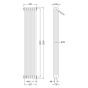 Hudson Reed Colosseum 3 Column Vertical Radiator 1500mm x 287mm - White