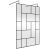 Hudson Reed Abstract Frame Wetroom Screen With Support Bars 1200mm - Matt Black
