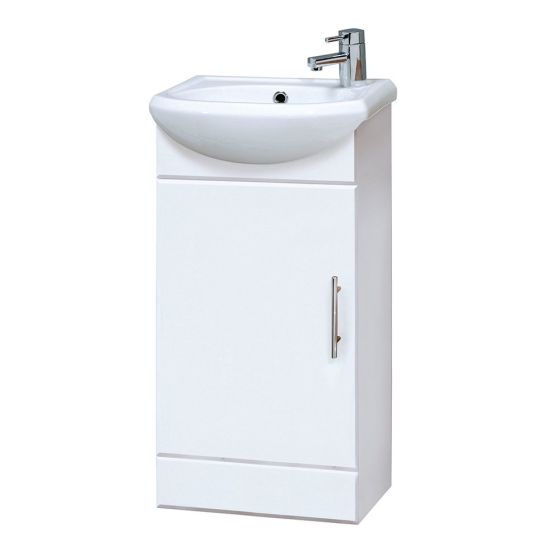 Nuie Mayford Cloakroom 420mm Cabinet & Basin - Gloss White