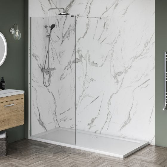 1400mm x 800mm Wetroom Shower Screens Shower Enclosure and Shower Tray