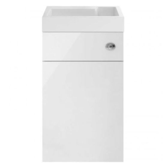 Nuie Athena 500mm Floor Standing 2 in 1 Toilet And Corner Tap Hole Basin Unit with Square Toilet
