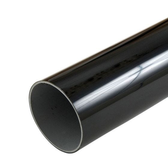 Black 68mm Round Rain Water Down Pipe - 2.5m Length