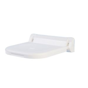 Bathex Stainless Steel One Piece Backplate Shower Seat - White