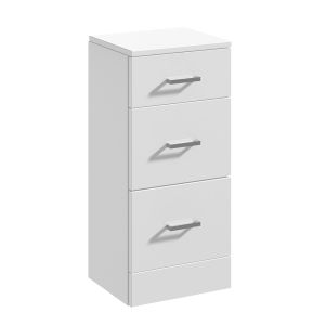 Nuie Mayford 350mm 3 Drawer Unit 300mm Deep - Gloss White 