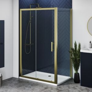 Aqua i 6 Brushed Brass Shower Side Panel 700mm x 1900mm High