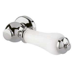 BC Designs Lever Handle for Close Coupled & Low Level Cistern - Chrome / White