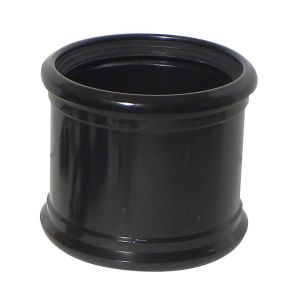 Black 110mm Pushfit Soil Double Socket Slip Coupler