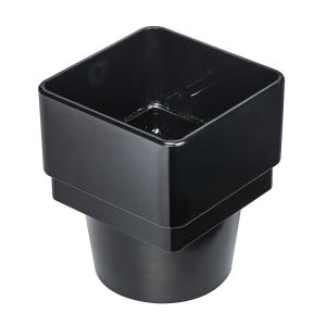 Black 68mm Square To Round Rain Water Connector