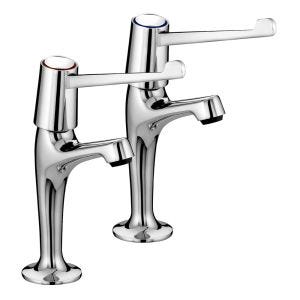 Bristan Lever High Neck Pillar Taps with 6” Levers