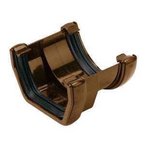Brown 112mm Half Round To Square Gutter Connector