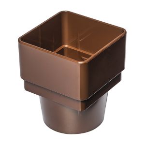 Brown 68mm Square To Round Rain Water Connector
