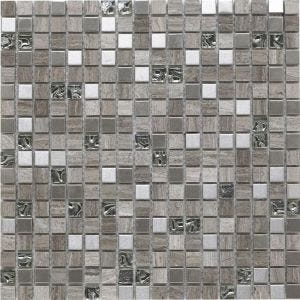 Cedar Grey Glass/Stone/Metal Mix Mosaic 300mm x 300mm