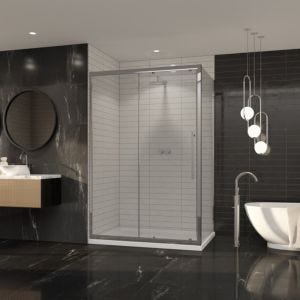 Coram Premier 8 Side Panel - Chrome - Clear Glass - 900mm