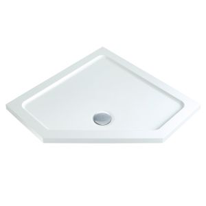 MX Elements Low profile shower trays Stone Resin Pentangle 900mm x 900mm Flat top