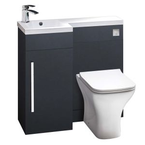 Ella Rowe Onirique Combi L Shape 900mm Vanity & Toilet Unit Left Hand - Matt Grey