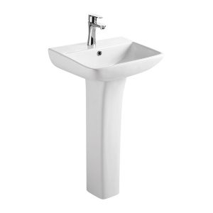 Embelia 500mm 1 Tap Hole Basin With Full Pedestal