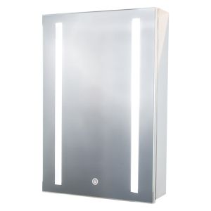 Euroshowers 400mm x 600mm Single LED Mirrored Cabinet - Stainless Steel 
