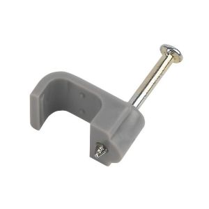 6mm Grey Flat Electrical Cable Clips - Box of 100