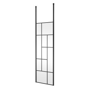 Hudson Reed Abstract Frame Wetroom Screen With Ceiling Posts 760mm - Matt Black