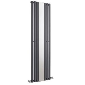Hudson Reed Revive Single Panel Designer Radiator with Mirror 1800mm x 499mm - Anthracite