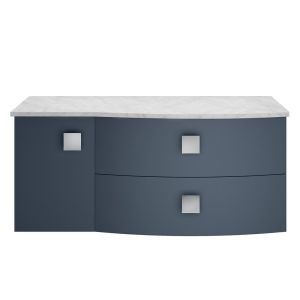 Hudson Reed Sarenna Wall Hung 1000mm Cabinet & Grey Marble Top Right Hand - Mineral Blue