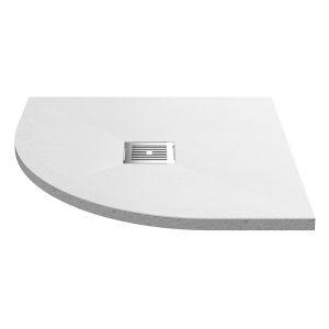 Hudson Reed Slimline Quadrant Shower Tray 800mm x 800mm - White Slate
