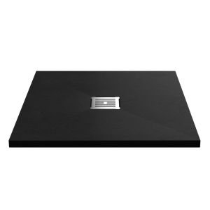 Hudson Reed Slimline Square Shower Tray 900mm x 900mm - Black Slate