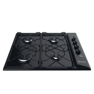 Indesit 60cm Gas Hob with Rotary Knobs PAA 642 IBK - Black